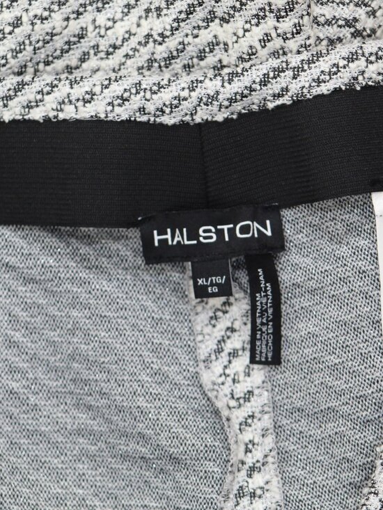 Halston Black Mid Rise Boucle Skinny Pants Hi475A4G Cream Xl Sz XL main image 3